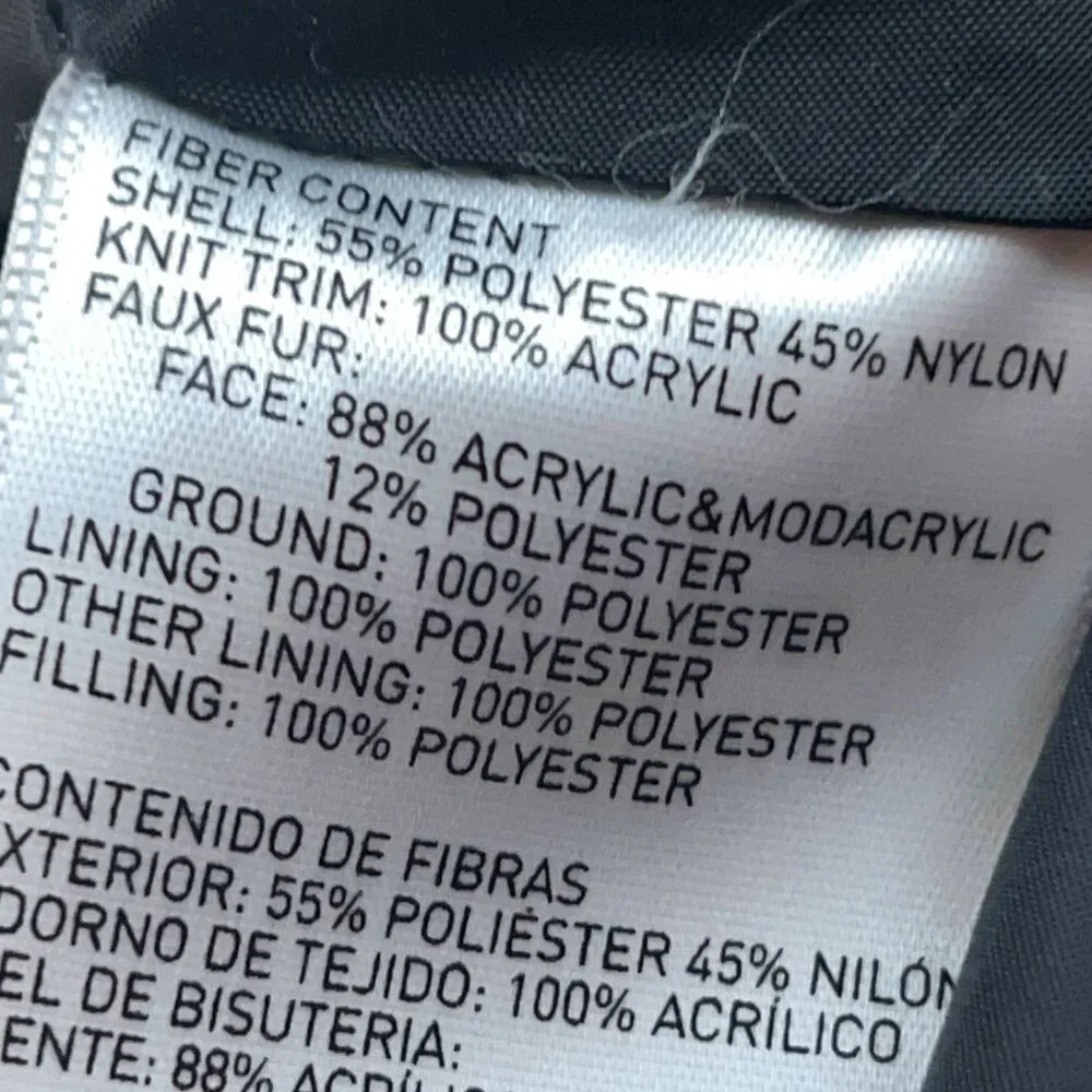 Betsey Johnson Women's M Black Puffer Coat Faux Fur Collar Warm Winter Jacket - Picture 11 of 12